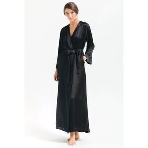 NK imode MORGAN Long Silk Black Robe